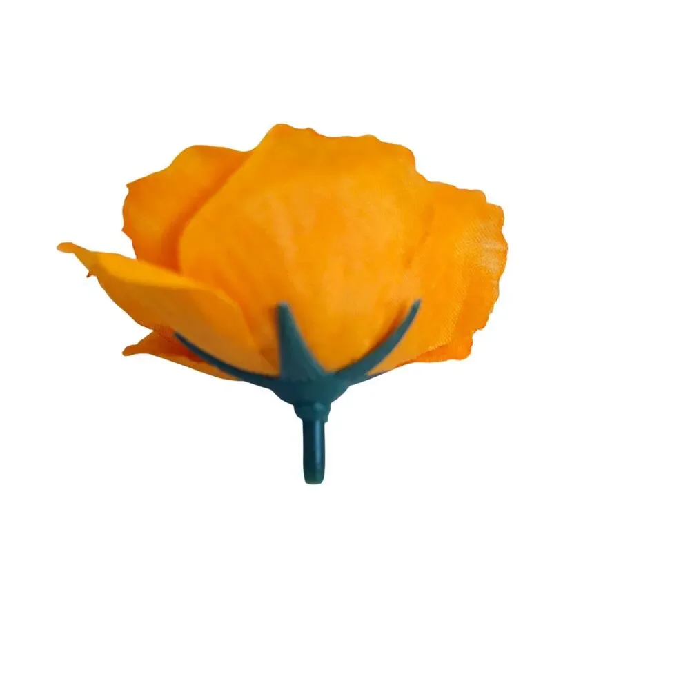 44 Orange Silk Rose Heads 2.5in Artificial Flower Wedding Craft DIY Floral Decor